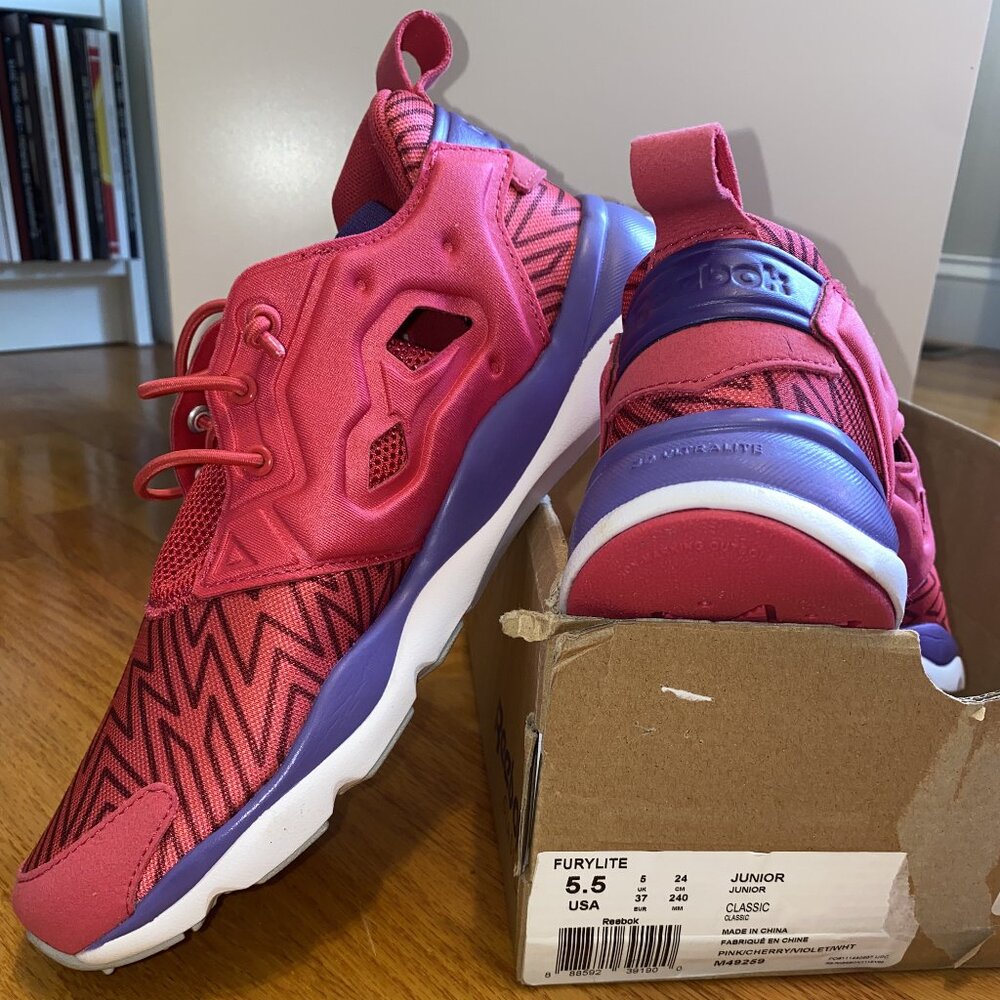 NWT, Big Girls 5.5, Reebok, FURYLITE, Slip On Sneakers